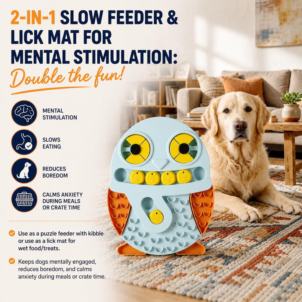Slow feeder bowl & lick mat, dog puzzle toy – alternate view