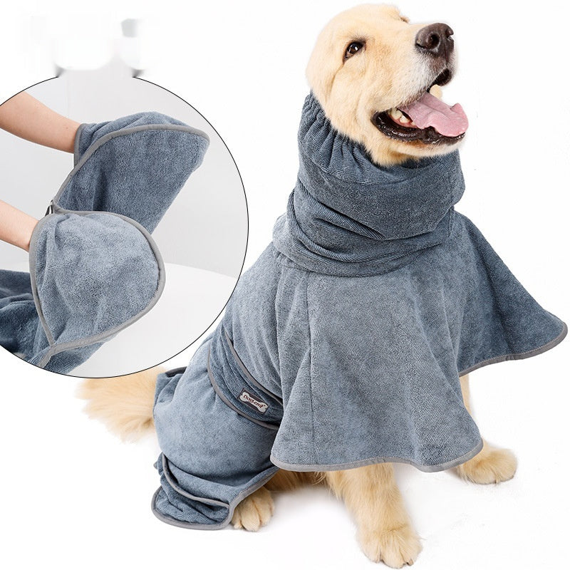 Cotton dog bath towel, strong absorbency – alternate view