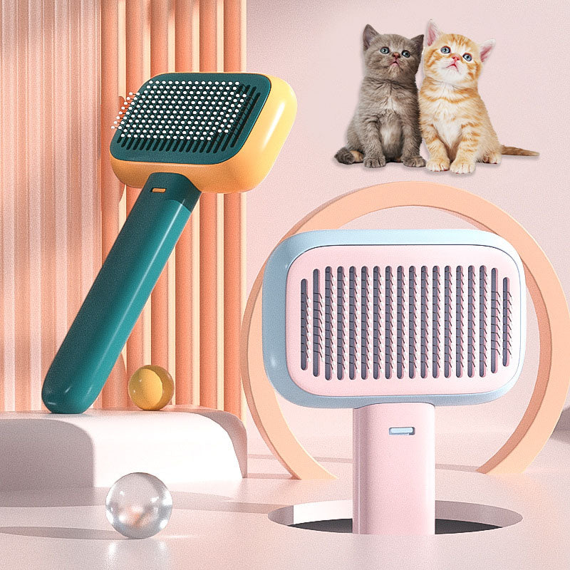 Open-knot stainless steel massage comb for dogs and cats