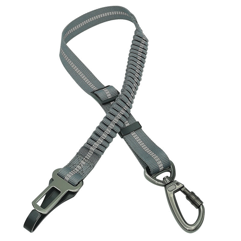 Reflective retractable dog car seat belt – alternate view