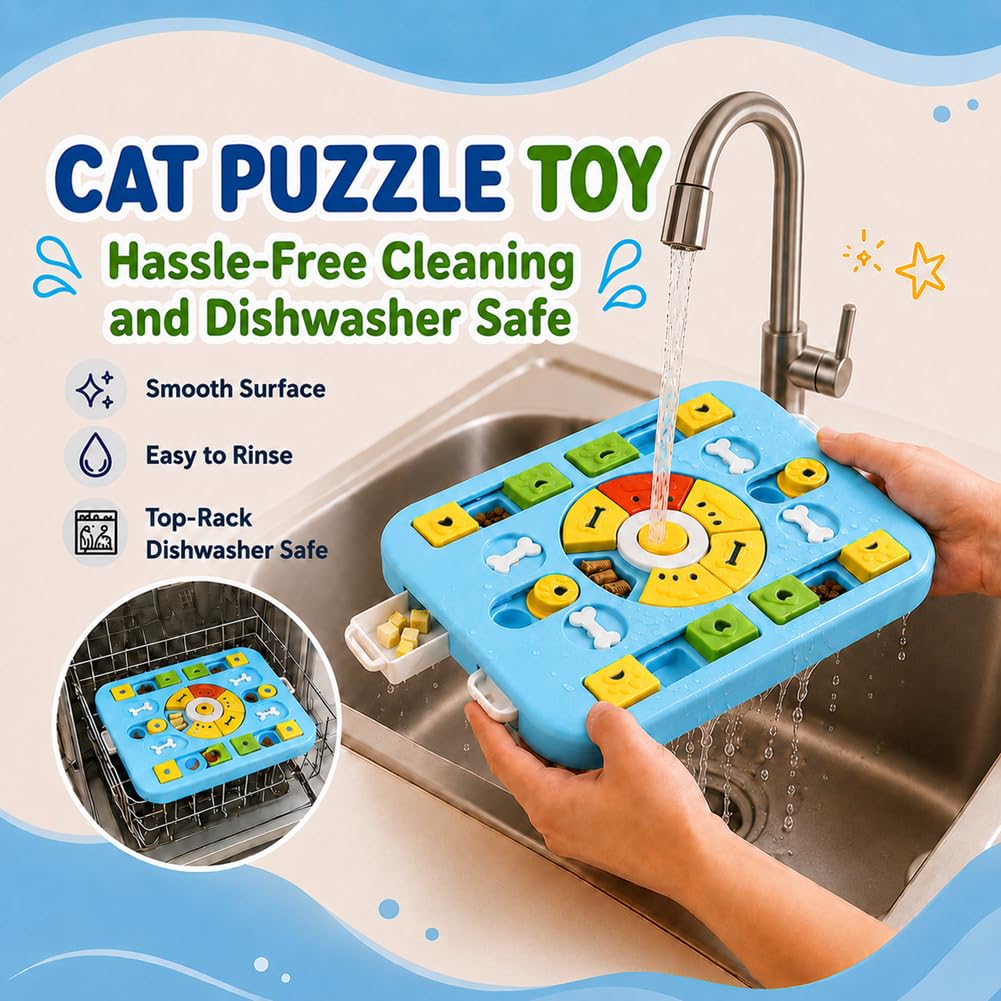 Blue treat puzzle toy, IQ brain stimulation – alternate view