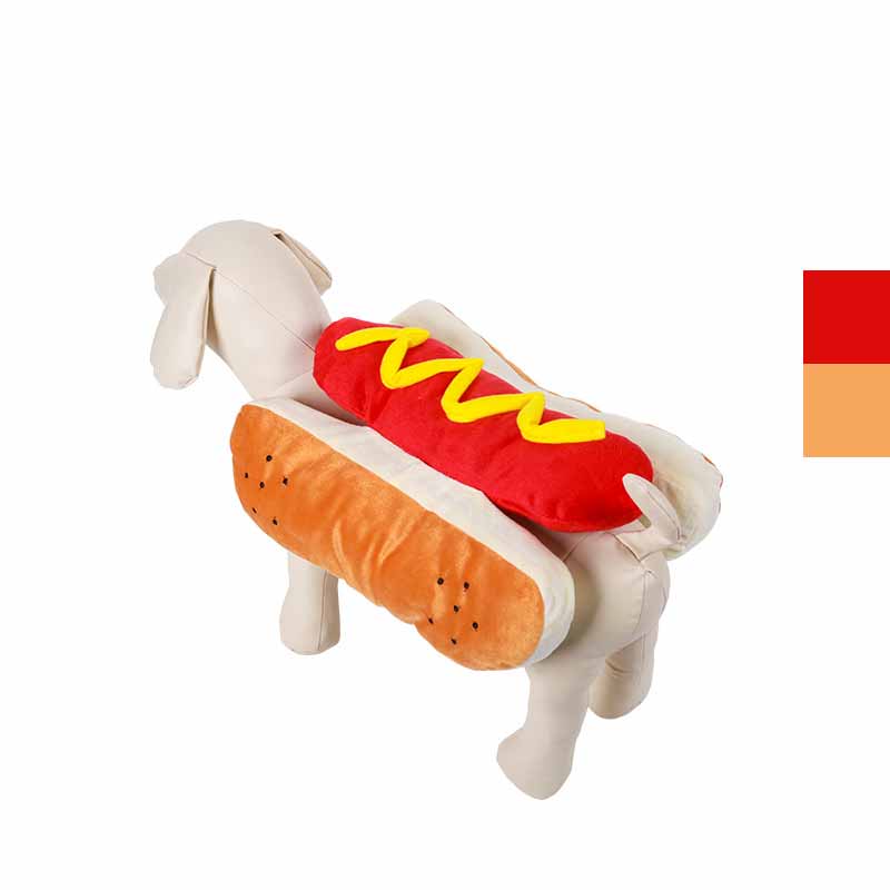 Hot dog costume for pets, Halloween pun – alternate view