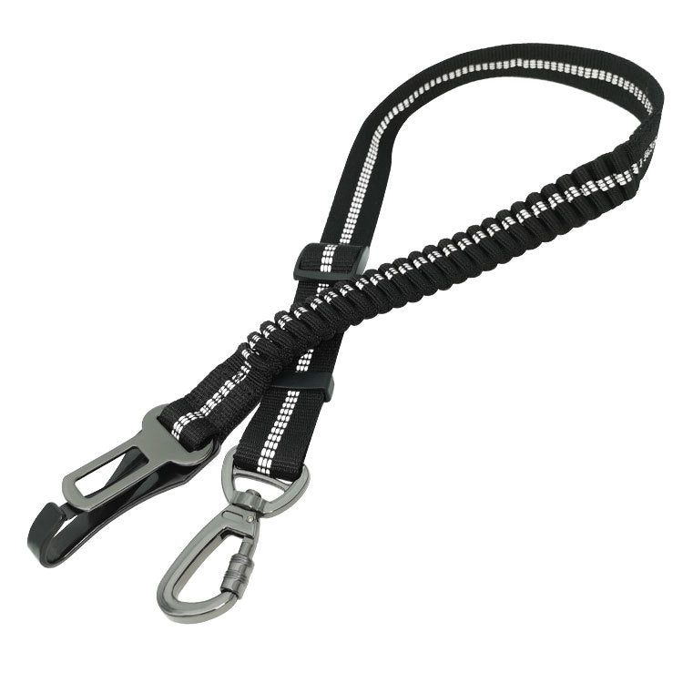 Reflective retractable dog car seat belt – alternate view