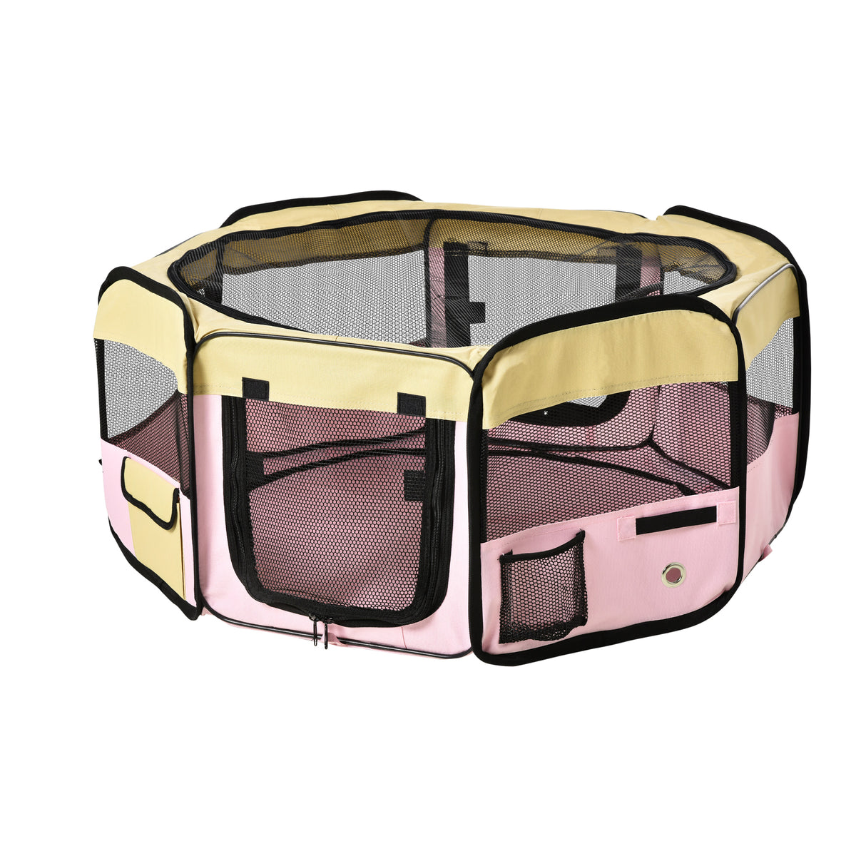 Pink fabric pet playpen, whelping box 90x41cm – alternate view