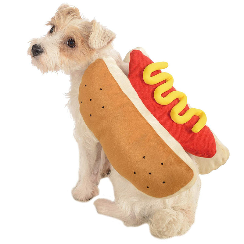 Hot dog costume for pets, Halloween pun – alternate view