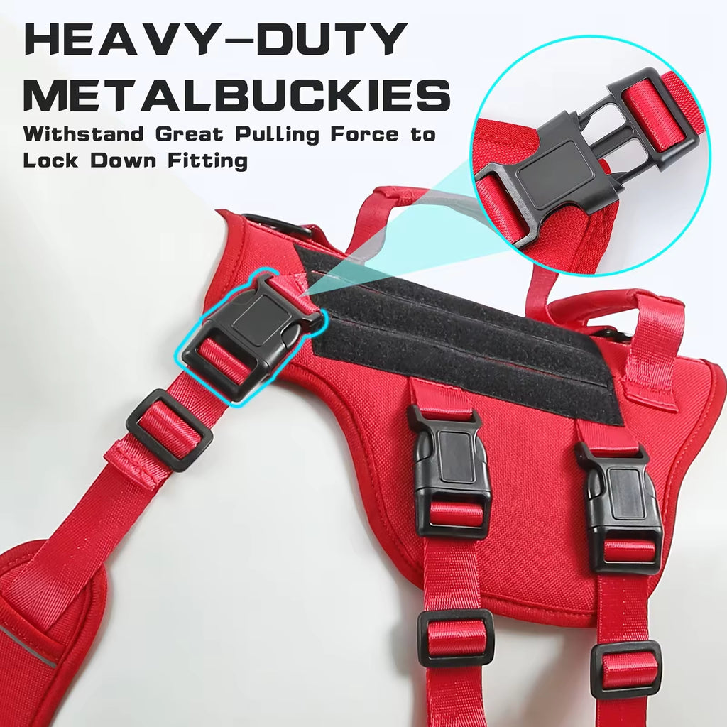 Tactical service dog harness, dual handle – alternate view