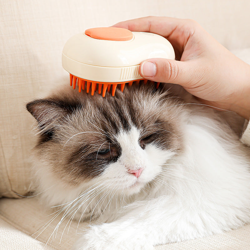 Self-cleaning steam pet brush, cat & dog grooming – alternate view