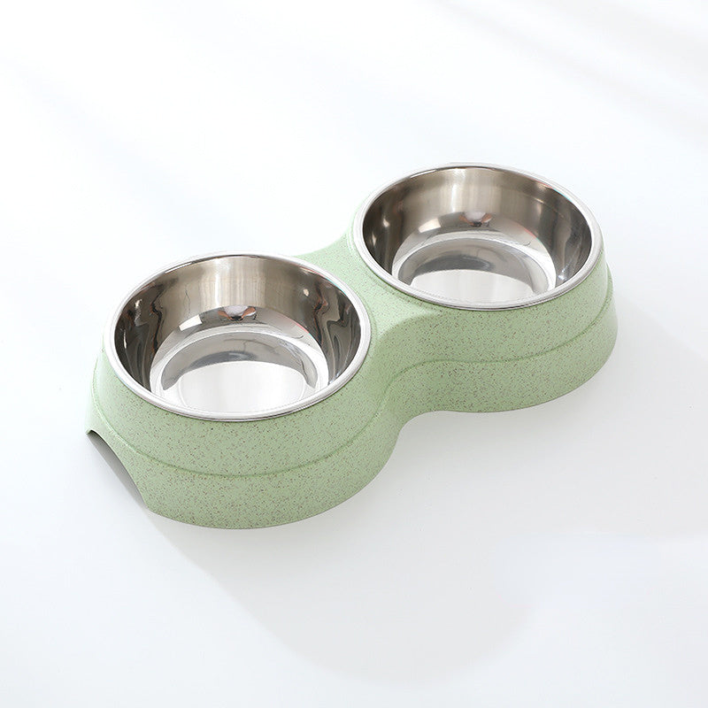 Double steel pet bowl, food & water feeder – alternate view