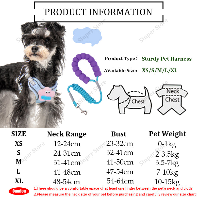 No-pull dog harness, escape-proof vest + leash – alternate view