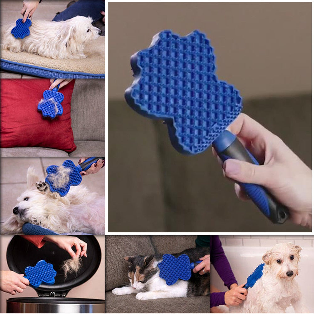 Gentle pet grooming & hair brush – alternate view