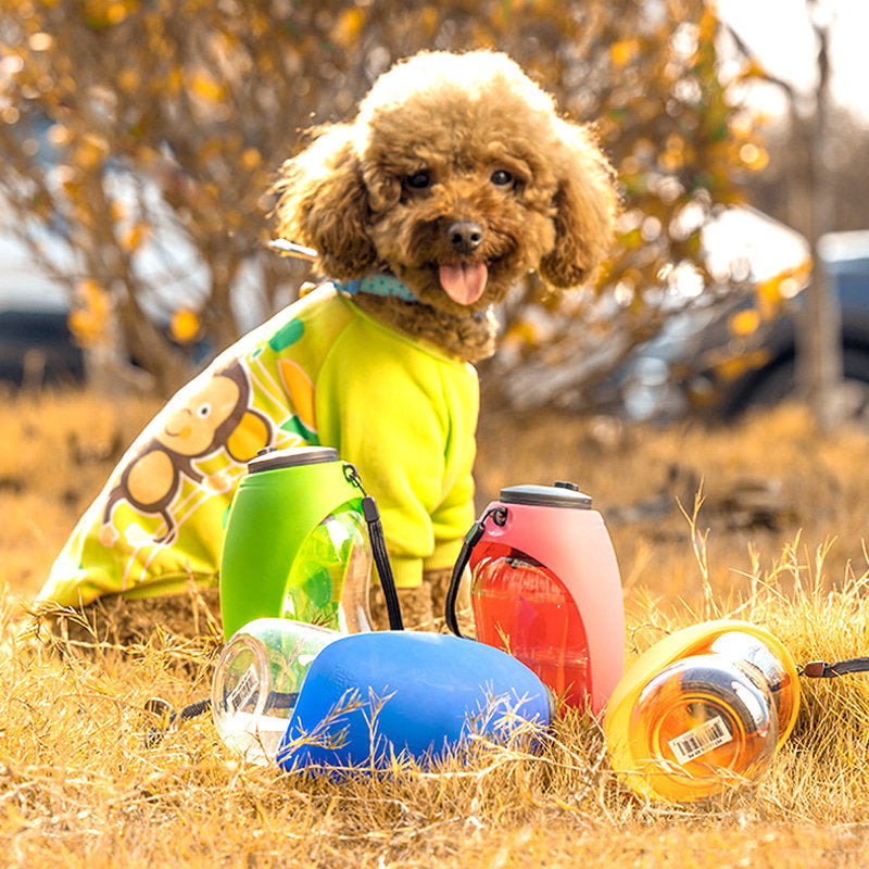 Portable pet water bottle, dog & cat bowl