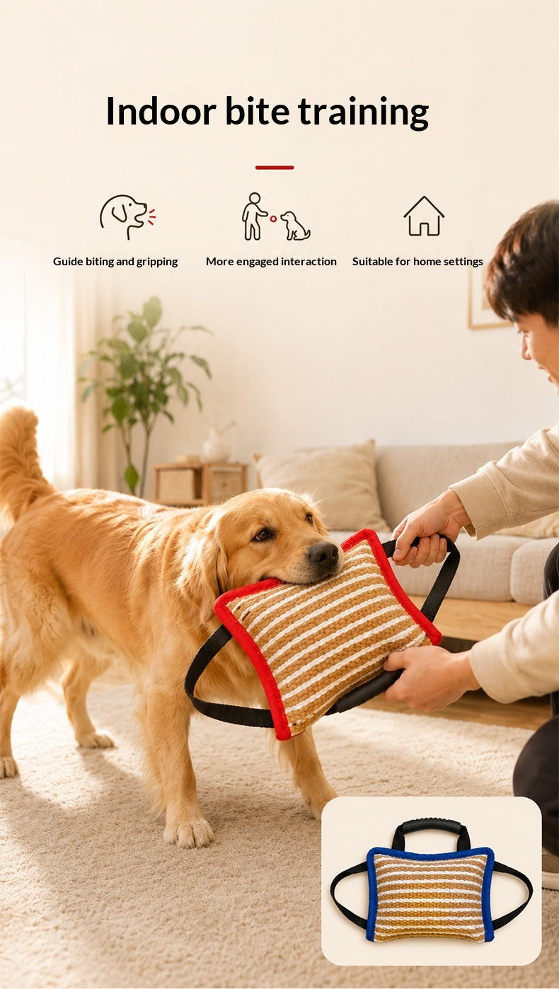 Jute bite cushion & roll for dog training – alternate view