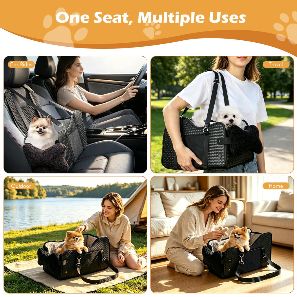 Center console dog car seat, booster to 15lbs – alternate view