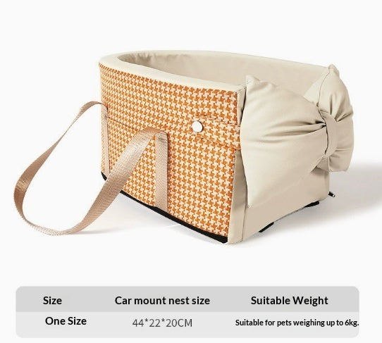 Small pet car seat nest cushion – alternate view