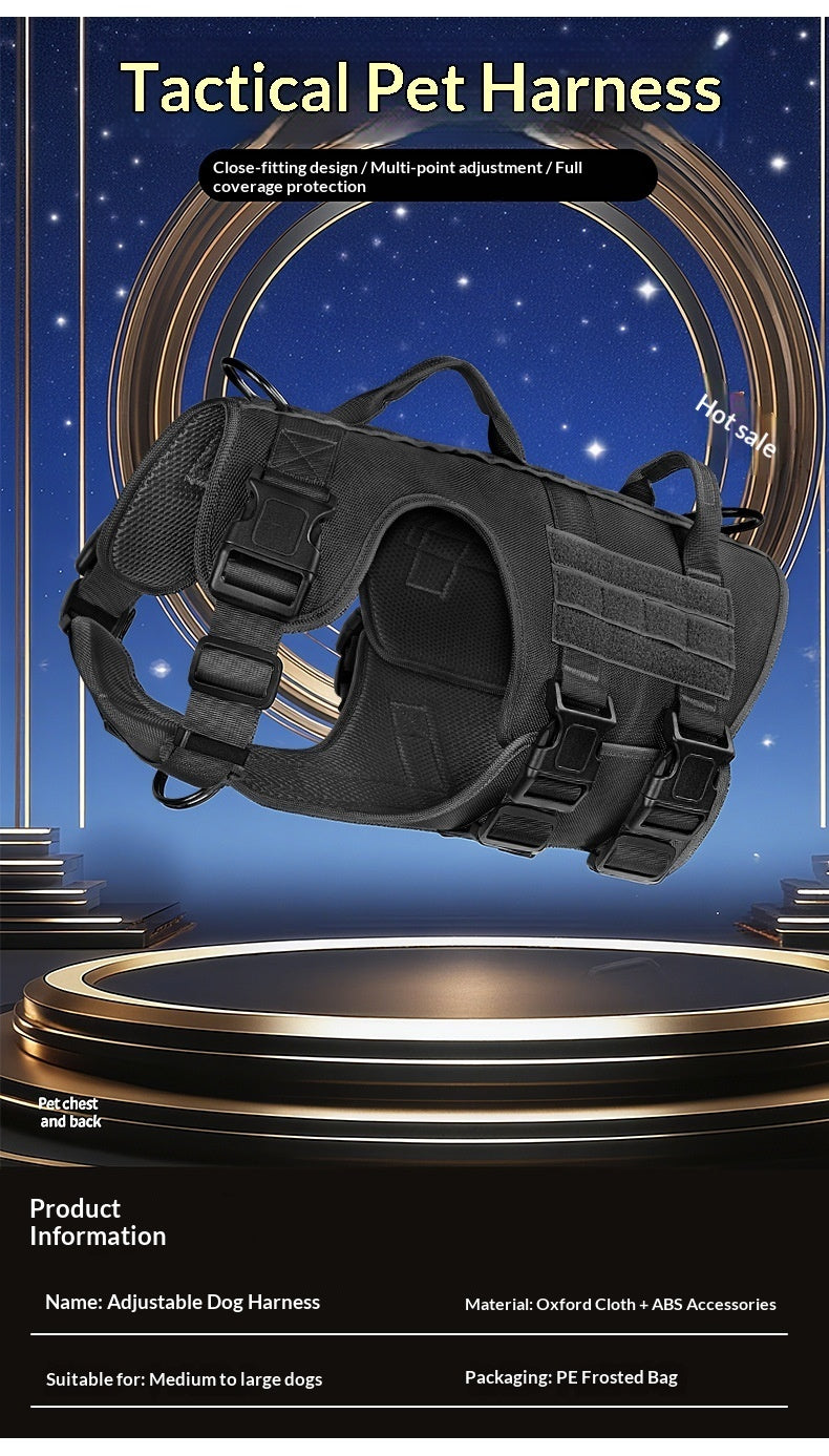 Tactical chest harness with dog leash – alternate view