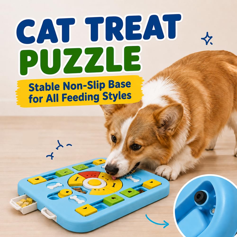 Blue treat puzzle toy, IQ brain stimulation – alternate view
