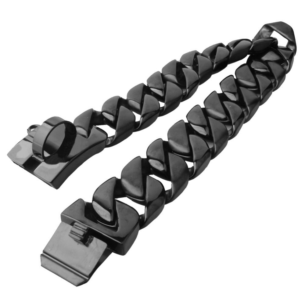 Stainless steel cast snap-clasp dog leash – alternate view
