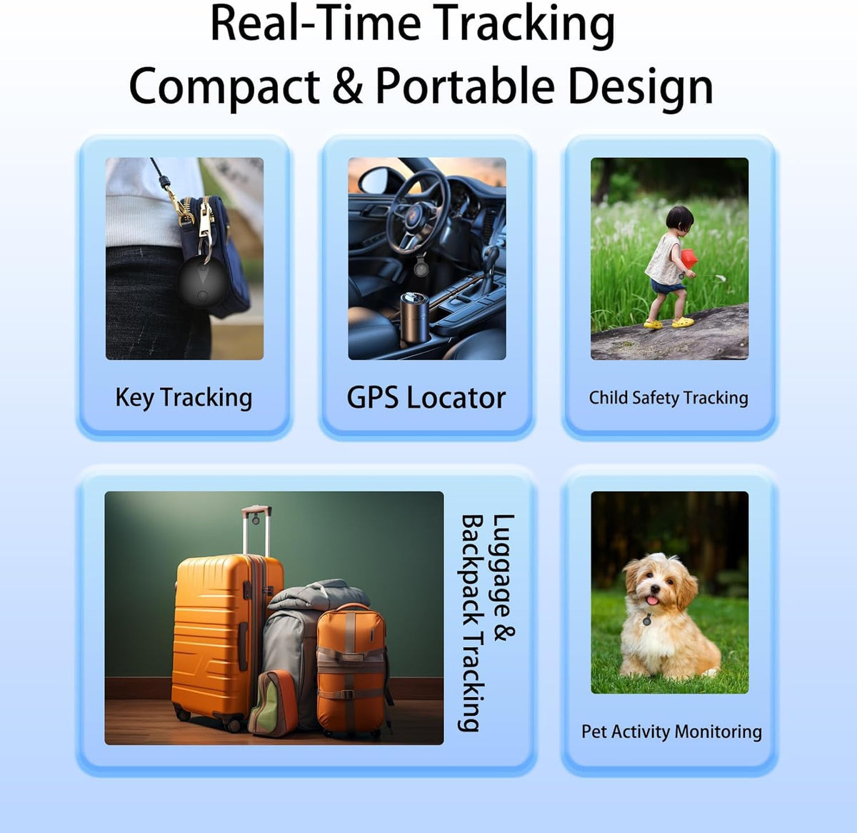 GPS dog tracker, no monthly fee, Apple Find My – alternate view