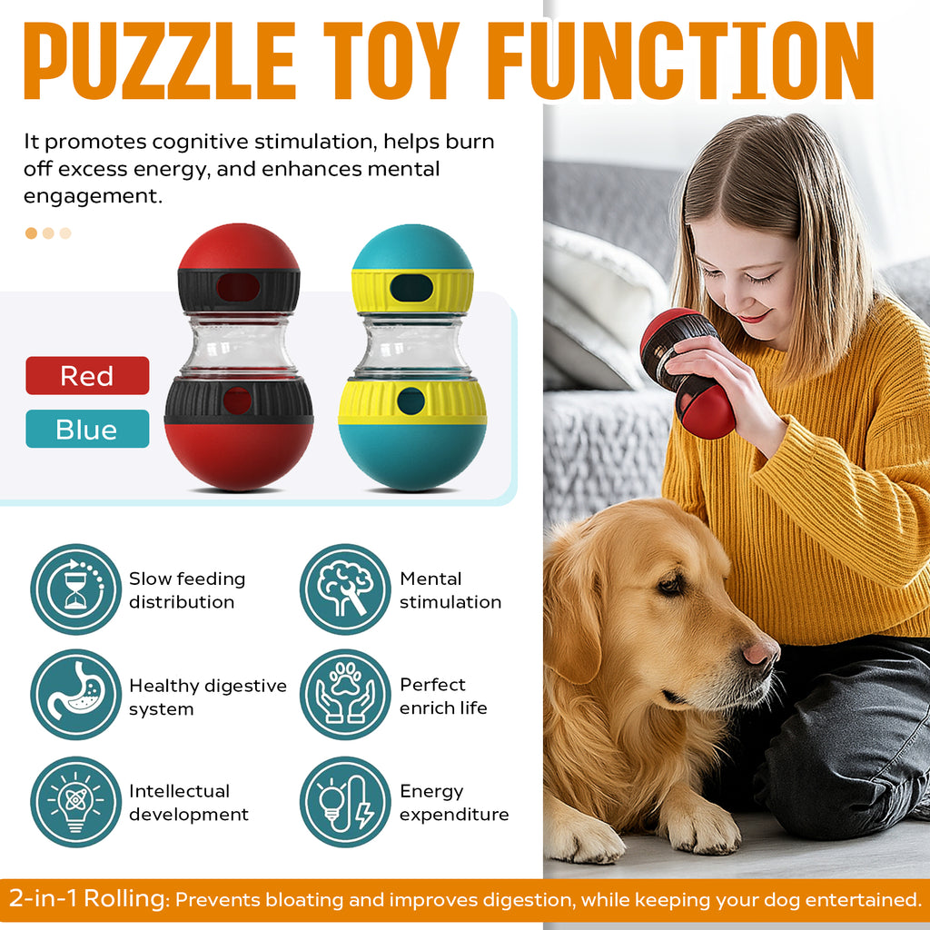 Treat dispensing ball, tough dog enrichment toy – alternate view