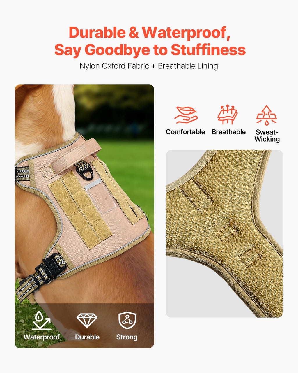 Tactical dog harness, no-pull vest for large dogs – alternate view