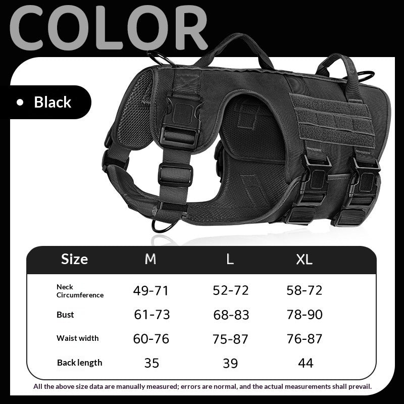 Tactical chest harness with dog leash – alternate view