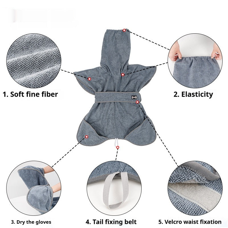 Cotton dog bath towel, strong absorbency – alternate view