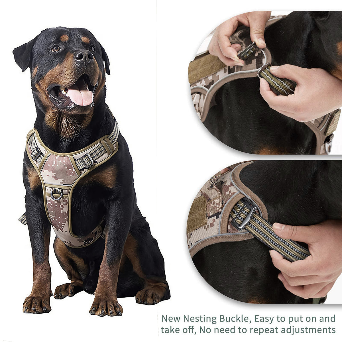 Tactical dog harness, no-pull vest, S-XL – alternate view