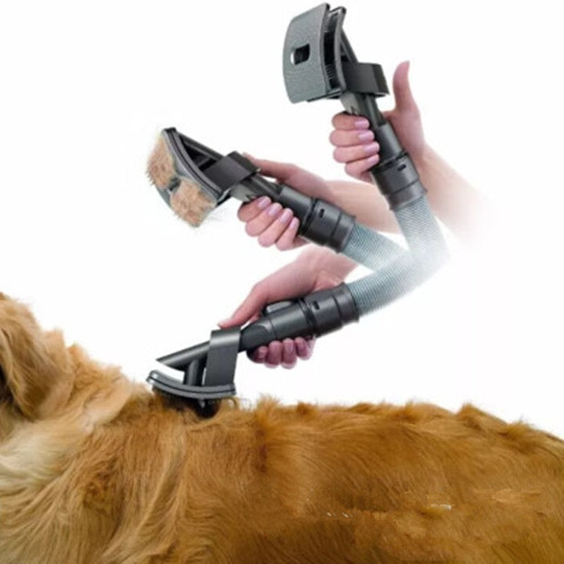 Vacuum pet grooming brush, mess-free deshedding tool – alternate view