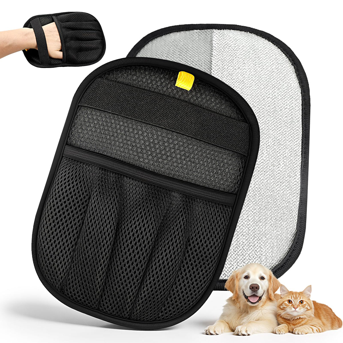 Electrostatic pet hair removal glove
