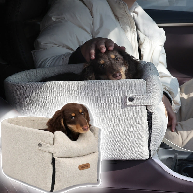 Car central console pet carrier bed