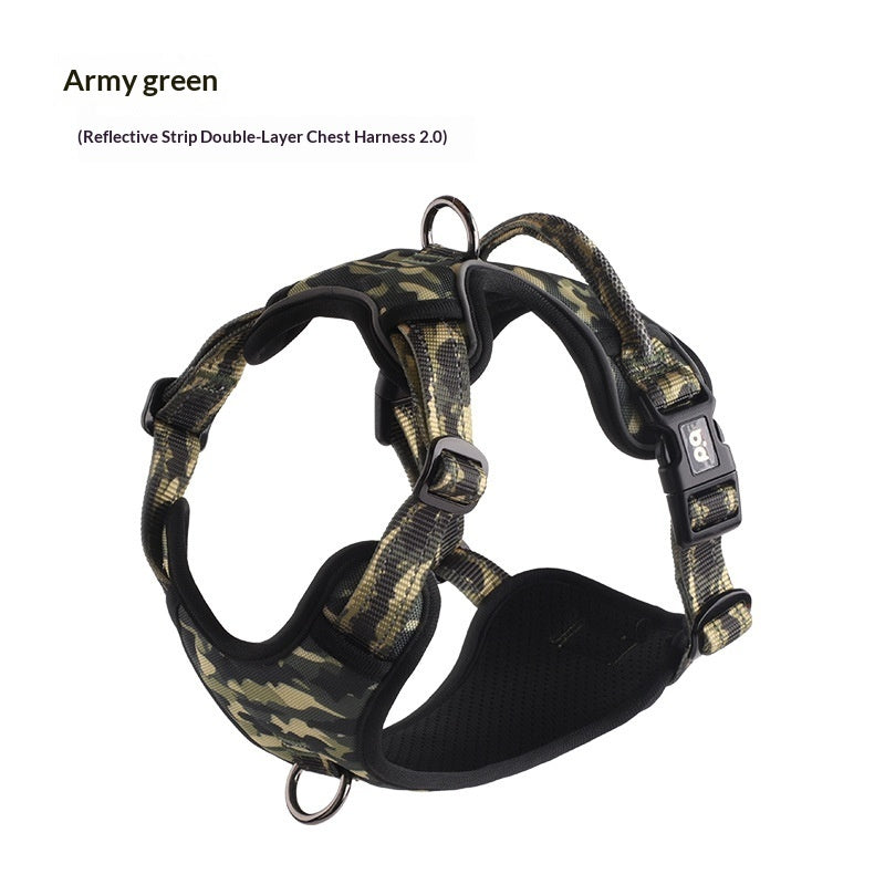Adjustable reflective dog harness, padded comfort – alternate view
