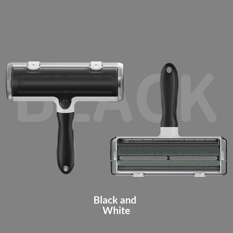 Self-cleaning pet brush, T-shaped roller for fur removal – alternate view