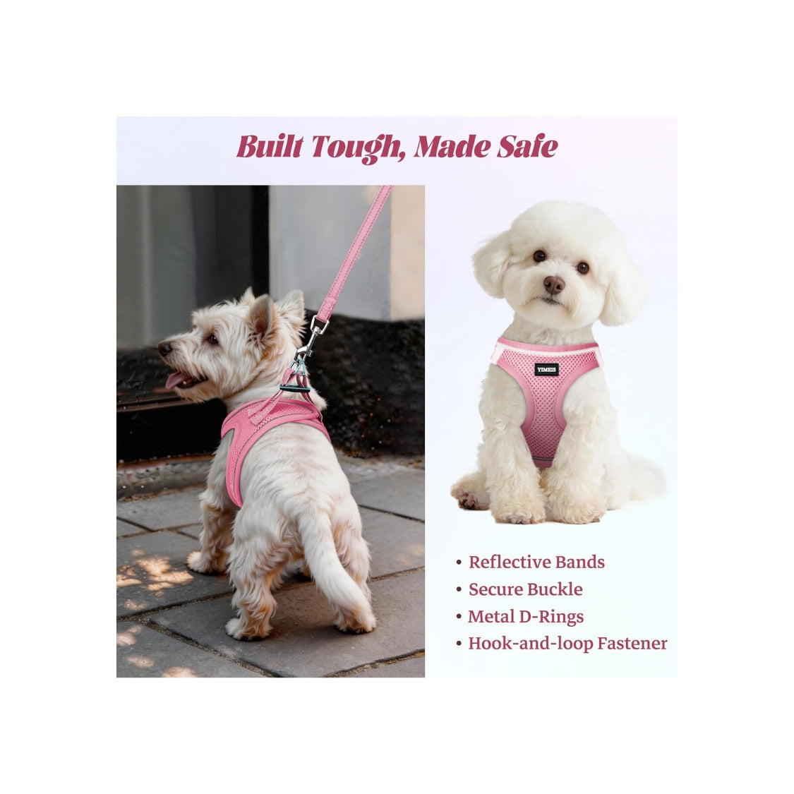 No-pull puppy harness & leash set, reflective mesh – alternate view