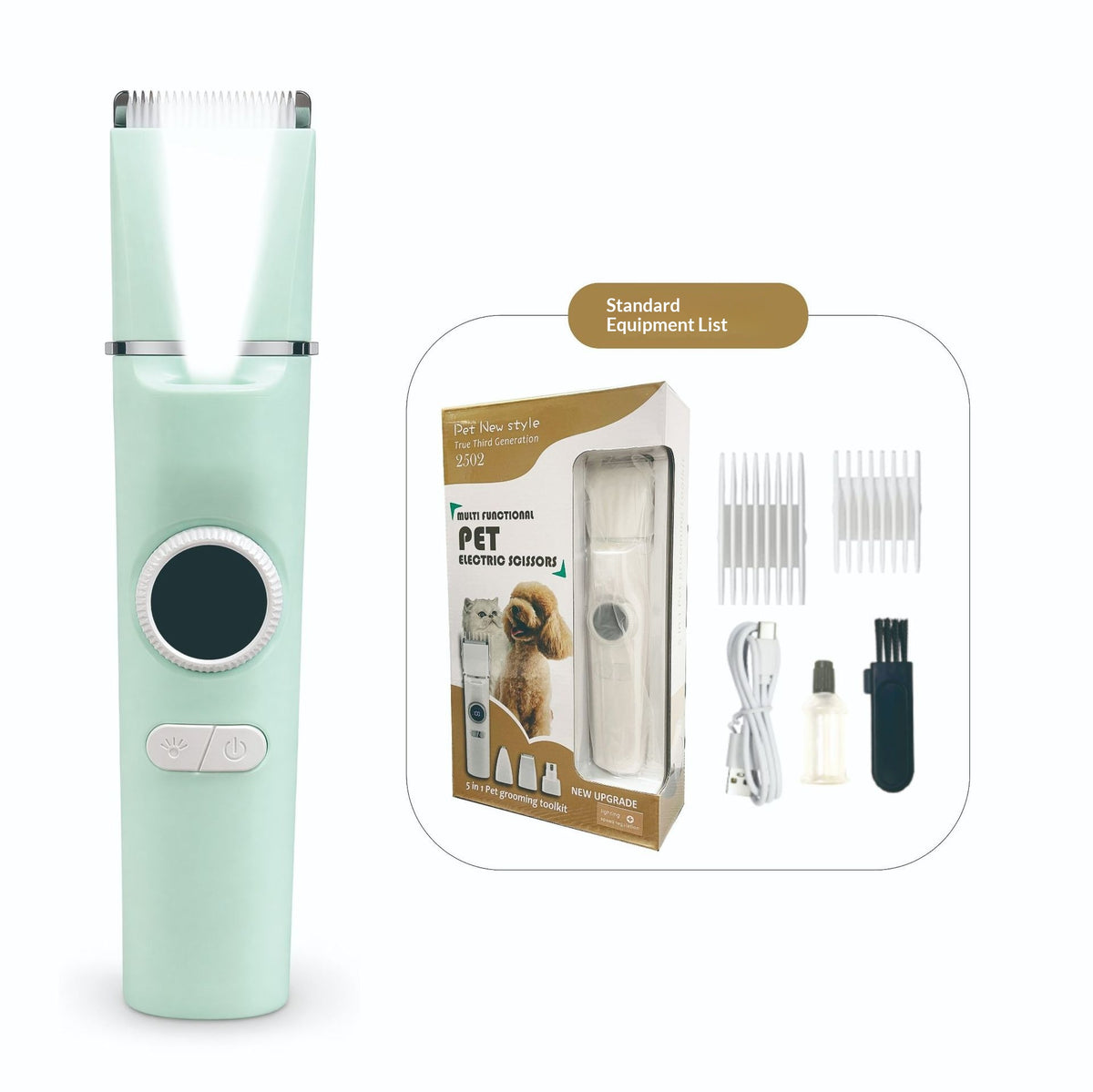 Electric pet hair clipper with digital battery display