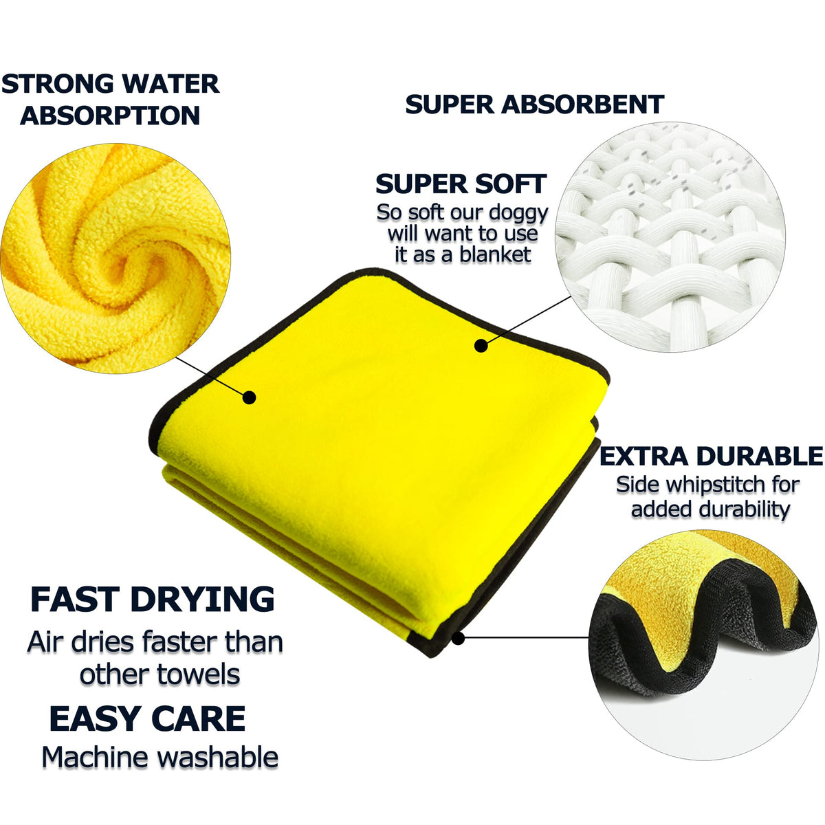 Microfiber dog & cat towel, quick-drying – alternate view