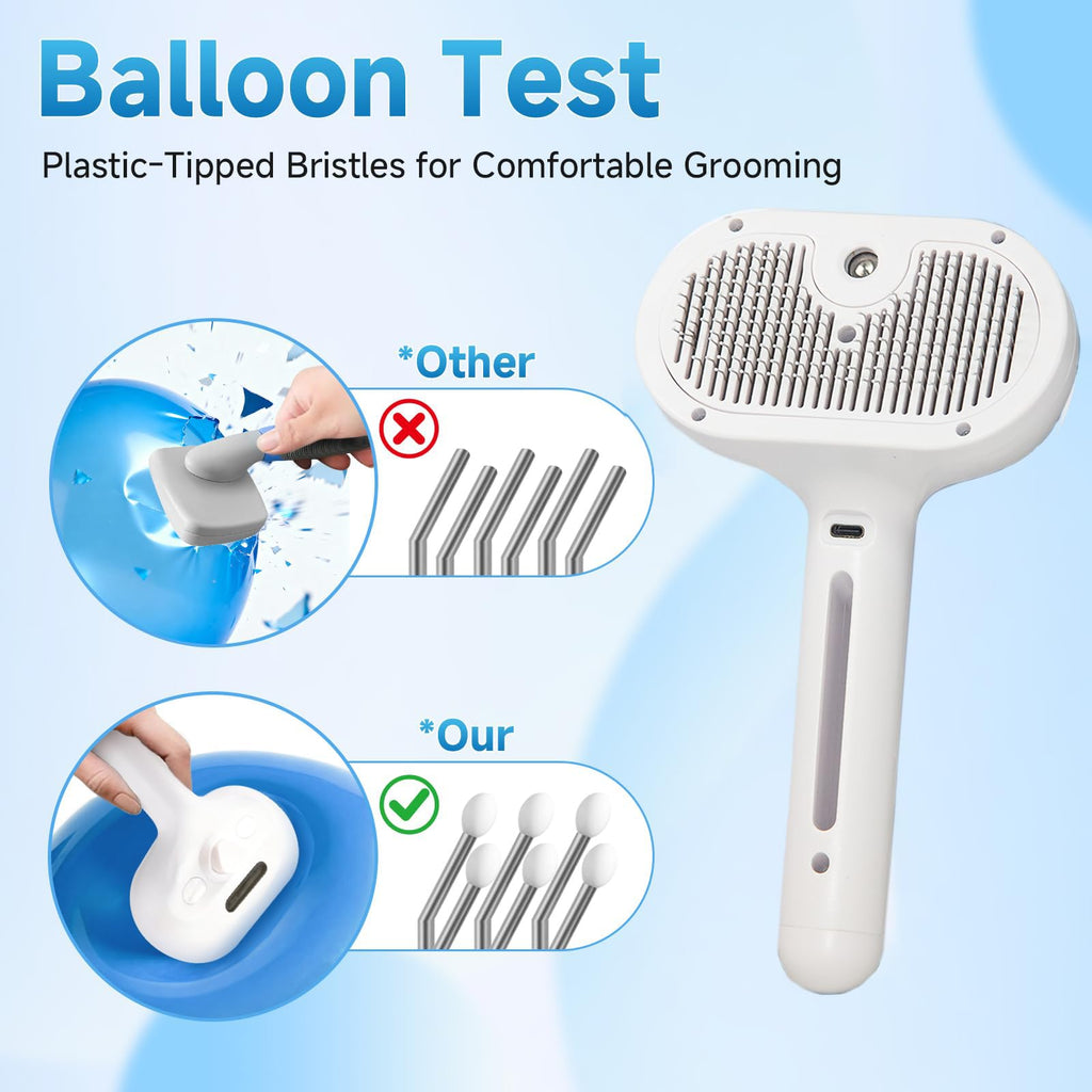 Cool mist pet brush, 3-in-1 self-cleaning grooming brush – alternate view