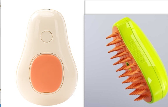 Self-cleaning steam pet brush, cat & dog grooming – alternate view