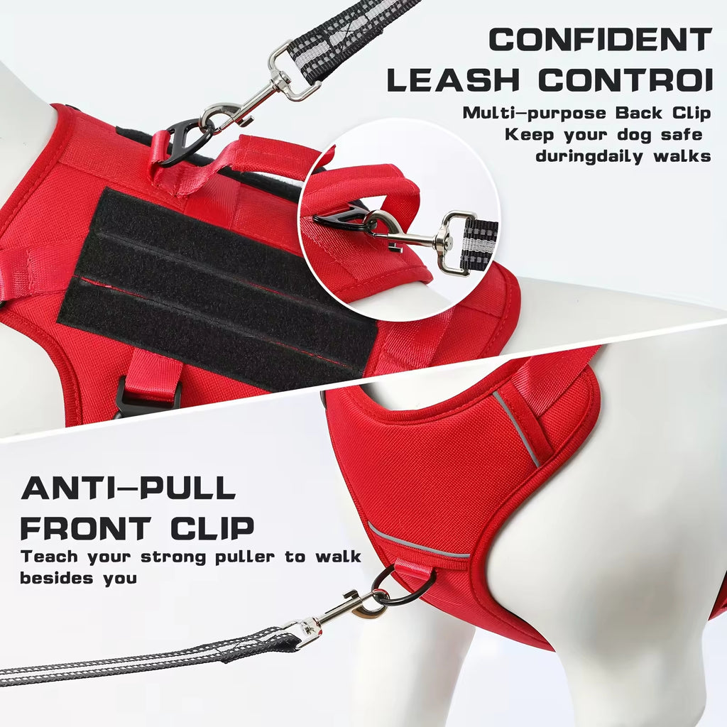Tactical service dog harness, dual handle – alternate view
