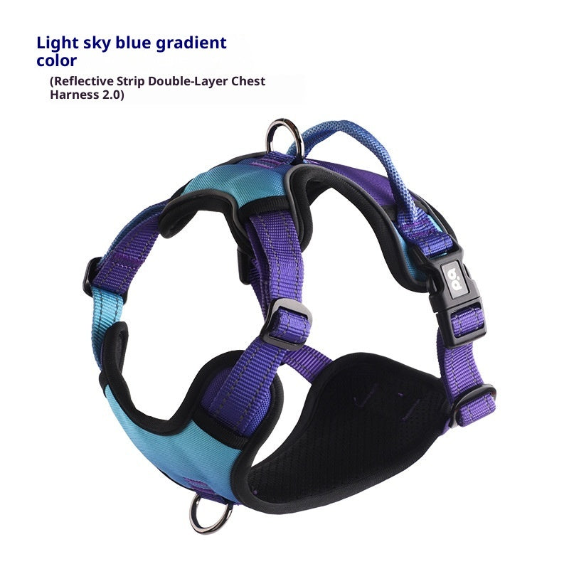 Adjustable reflective dog harness, padded comfort – alternate view