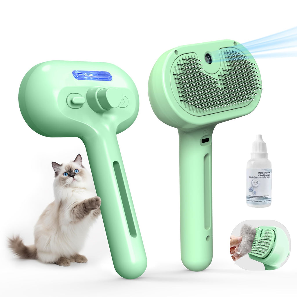 Cool mist pet brush, 3-in-1 self-cleaning grooming brush – alternate view