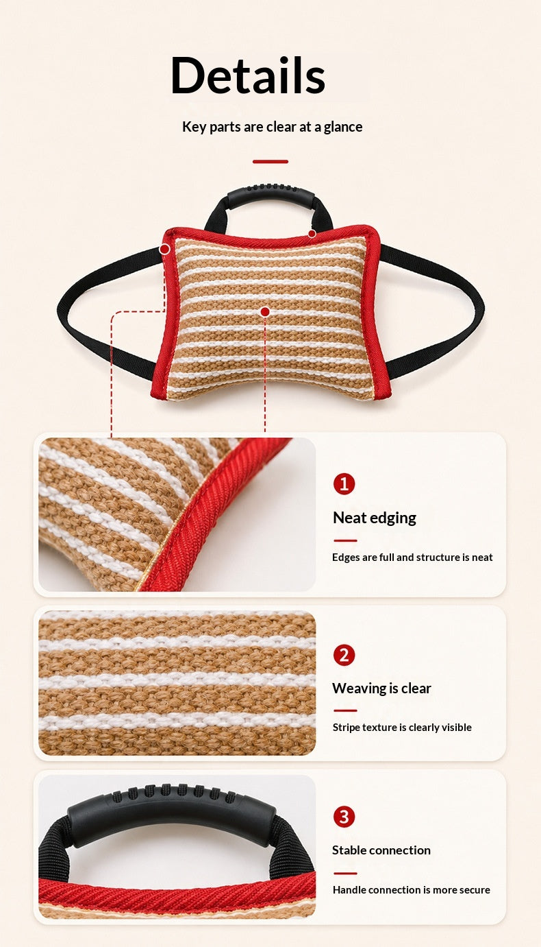 Jute bite cushion & roll for dog training – alternate view