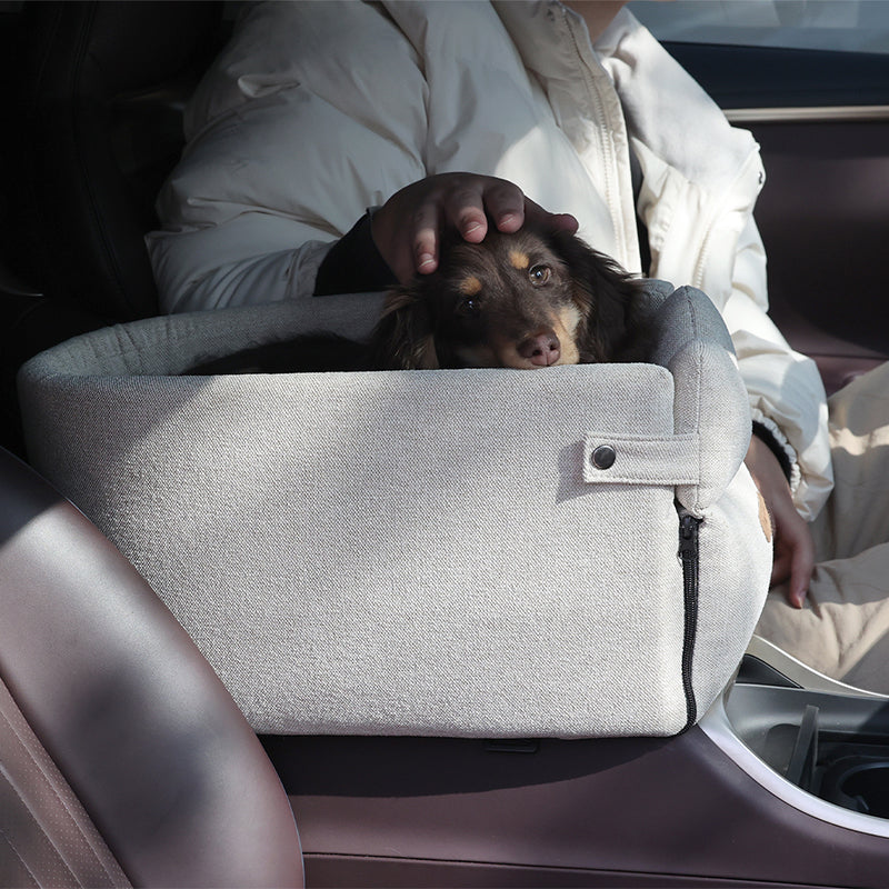 Car central console pet carrier bed – alternate view