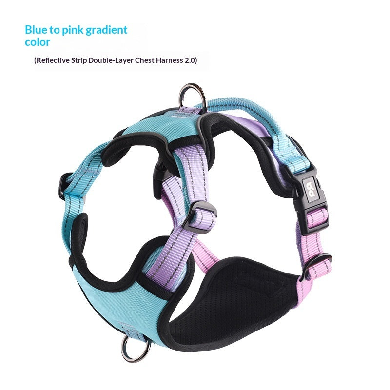 Adjustable reflective dog harness, padded comfort – alternate view