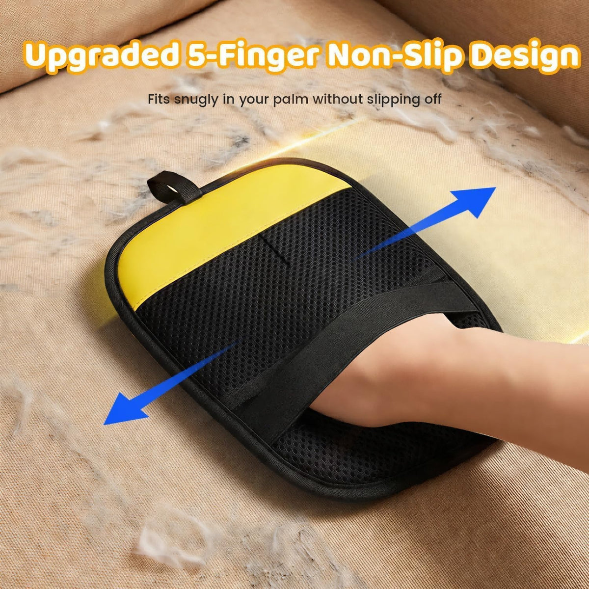 Reusable pet hair remover glove – alternate view