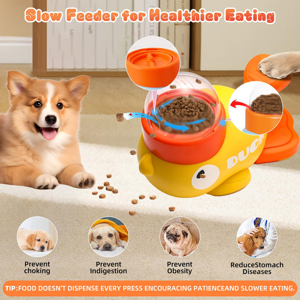 Duck treat dispenser, slow feeder puzzle toy – alternate view