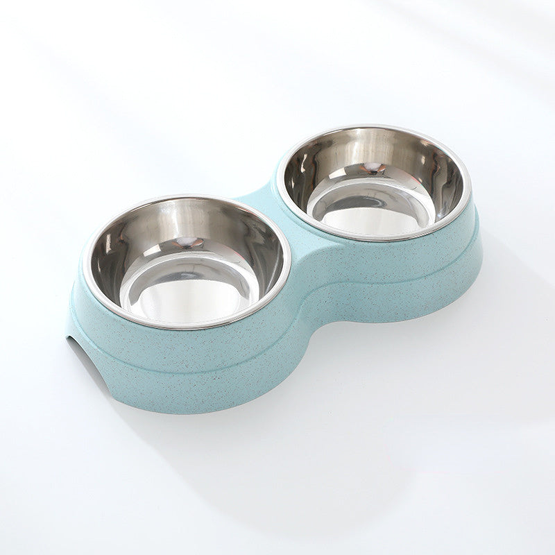 Double steel pet bowl, food & water feeder – alternate view