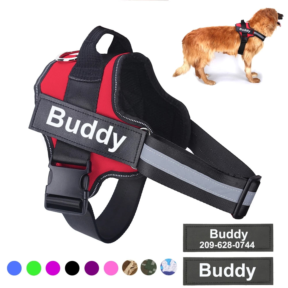 Personalized no-pull dog harness, custom patch