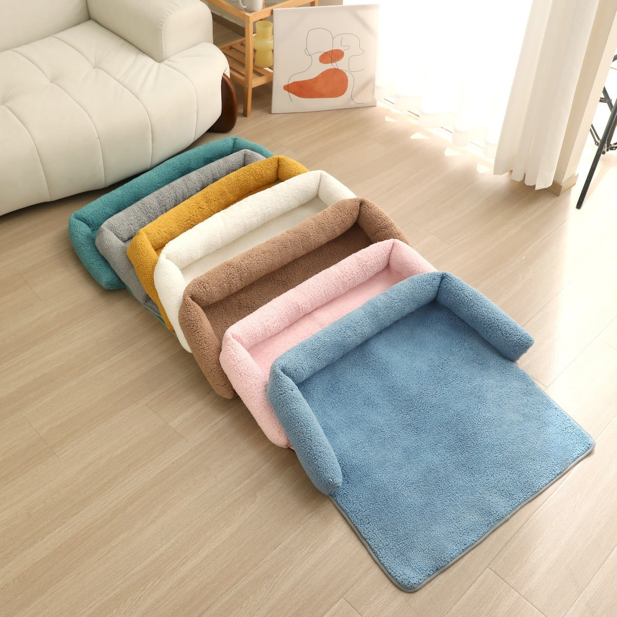 Plush pet throw pillow, sofa-ready cat & dog bed – alternate view
