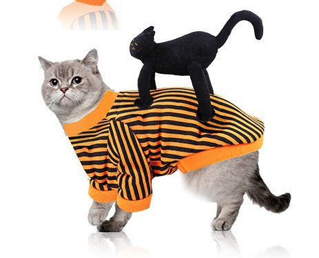 Skull horror cat costume, Halloween face design – alternate view