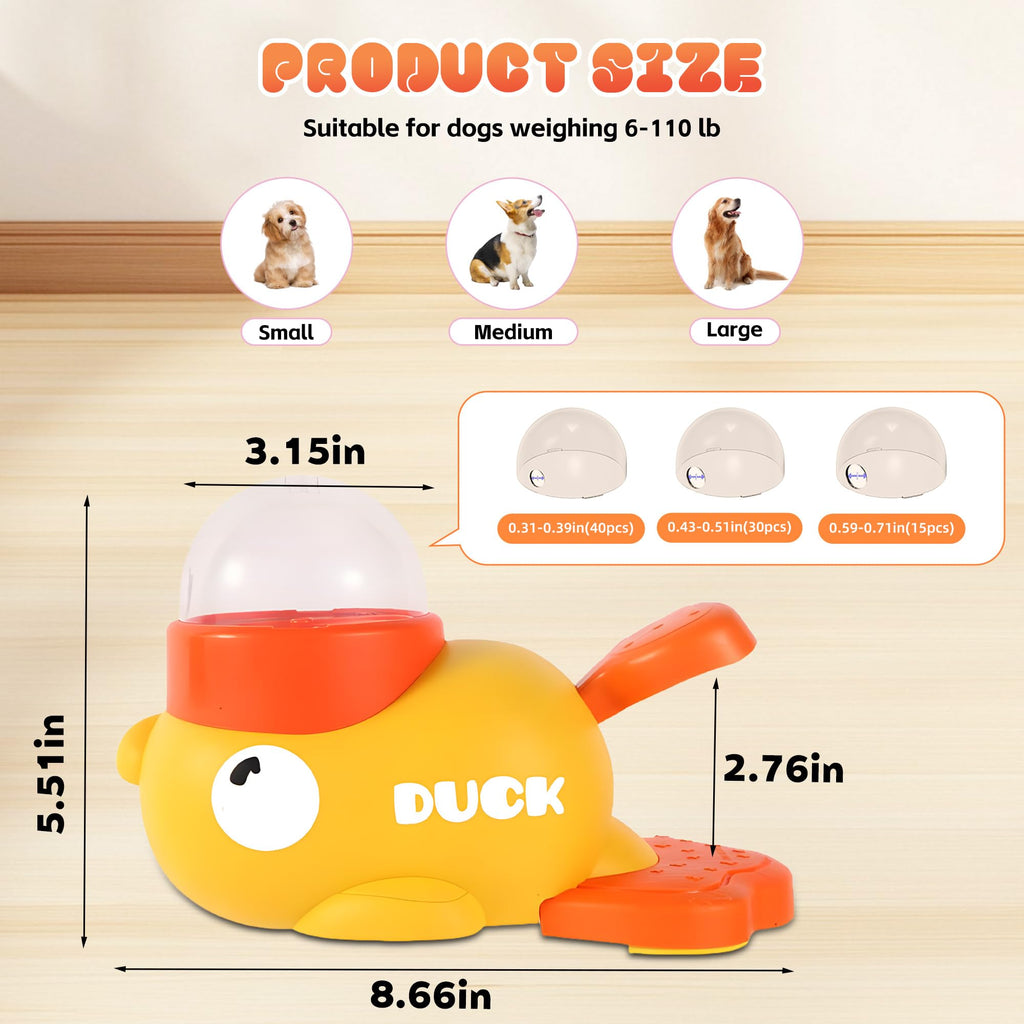 Duck treat dispenser, slow feeder puzzle toy – alternate view